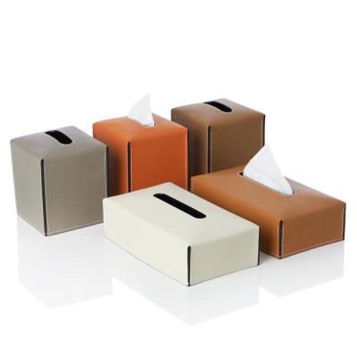 China Art Decor Leather Tissue Box Lid Mounted Gold Tissue Box Tissue Paper Box for sale