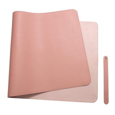 China Double Side PU Matte Desk Mat Leather Color Mouse Pad Luxury Waterproof Non-slip Custom Viable Office for sale