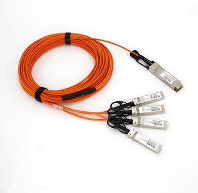 China 850nm aktives Lichtleiterkabel 40G QSFP+ zu Kabel 4×10G SFP+ 40G AOC für 40 Gigabit Ethernet zu verkaufen