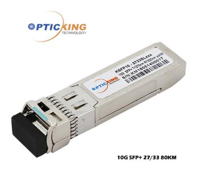 중국 Tx1490nm Rx1550nm 10G 비디 80 킬로미터 SFP+ 송수신기 모듈 판매용