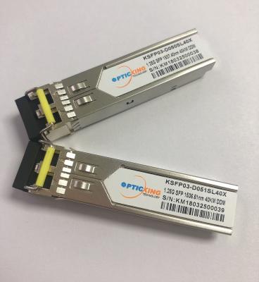 중국 SFP 1.25G 2.5G 단일 모드 광섬유 트랜시버 DWDM 1536.61nm 판매용