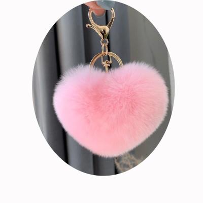 China Car Ornaments Female Cute Pendant Top Quality Fur Ball Soft Plush Bag Key Chain Car Ornament Accessories for sale