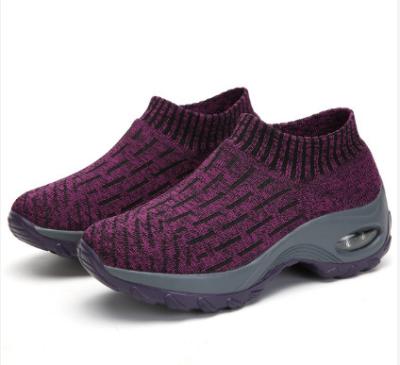 China CUSHIONING Comfortable Work Nurse - Sock Sneakers Slip On Mesh Platform Air Cushion Athletic Bump Women's Walking Shoes for sale