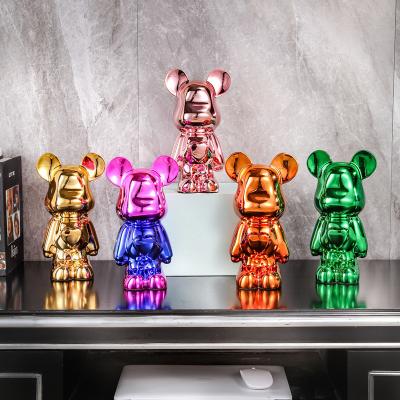 China Dollhouse Light Luxury High-end Net Red Violent Cabinet Cartoon Accessories Home Decoration Accessories Bear Ornaments Small Wine Cabinet Bookcase Decoration for sale