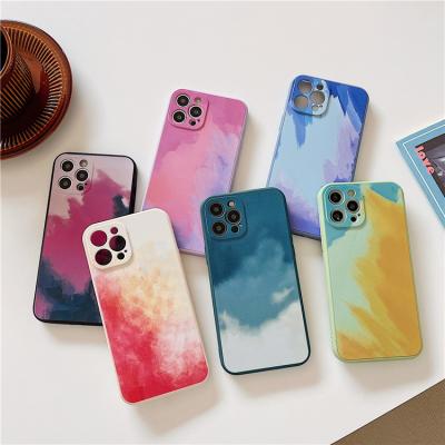 China Phone Case Durable 2 In 1 Watercolor Cell Phone Case For Iphone 12 for sale