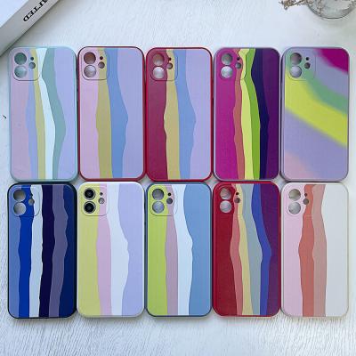 China Wholesale 2021 custom painted mobile phone case candy printing premium tpu slim soft color shockproof for iphone 13 case 12 for sale