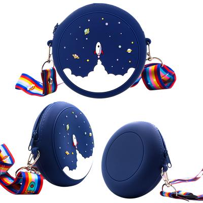 China Waterproof Night Sky Coin Bag Customize Zip Around Mini Silicone Round Pouch Coin Purse for sale