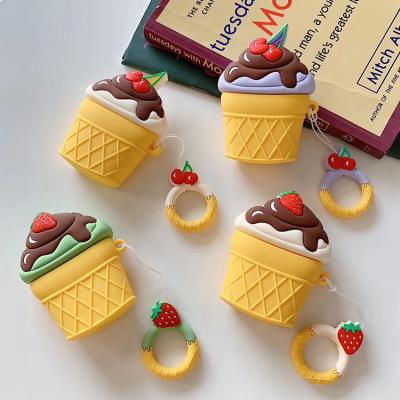 China Eco-friendly Strawberry Ice Cream Designers Earphone Case For Airpod 1/2/pro case for sale