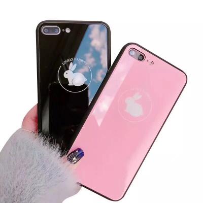 China TPU+glass mobile phone accessories tpu opc phone case housing glass phone case for iphone/7/8/x for sale