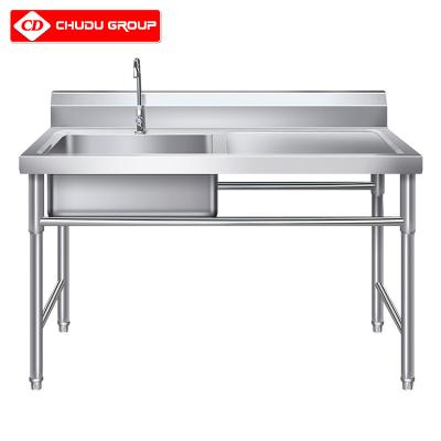 China With Faucet Restaurant Kitchen Equipment Double Sink Bench Top Stainless Steel High Quality Commercial Kitchen Sink for sale