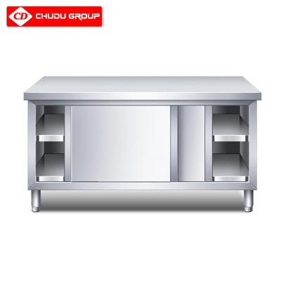 China Kitchen Hot Sale Super Quality Sus 304 Stainless Steel Kitchen Workbench With Cabinet for sale