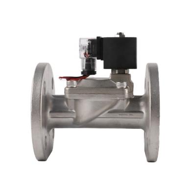 China 24V 220V Pilot Stainless Steel Type Flange Fuel Air General High Pressure Solenoid Valves for sale