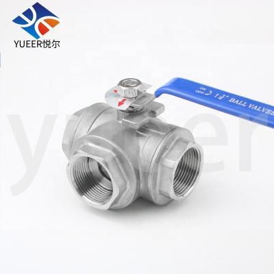 China General NINGBO Manufacturer Manual 3 Way Ball Valve High Pressure Stainless Ball Valve for sale