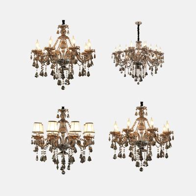 China Modern pendant light luxury living room LED candle dining room villa bedroom lamp low price crystal chandelier for sale