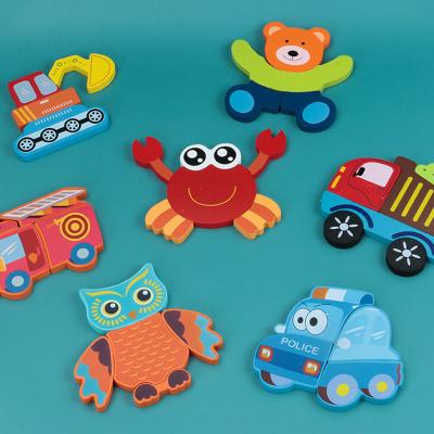 China Construction Toy WDF+safety Water Paint Baby Toy Jigsaw Puzzle Wooden Animal Toys Educational Children Wooden Toys for sale