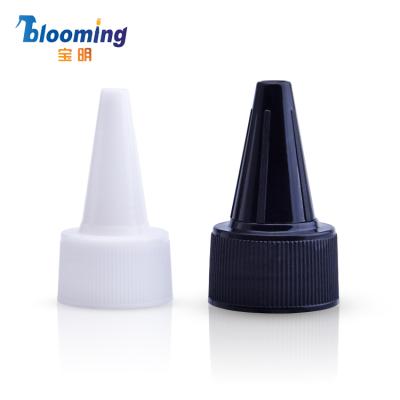 China Non Spill 24/410 28/410 Colorful Plastic Pointed Twist Cap Plastic Top Mouth Cap Screw Cap For Bottle for sale