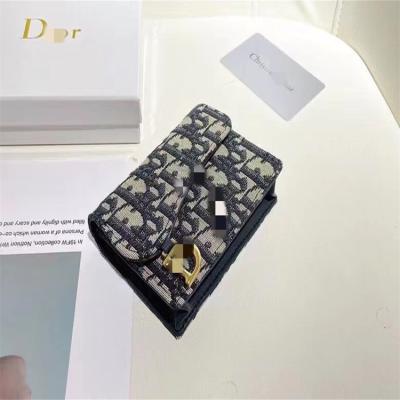 China RFID Brand D Mini Cam Bag D Saddle Wallet Vintage Spending Wallet Bring Box Flip Wallet Embroidered Purse for sale