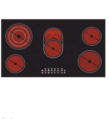 China Easily cleaned 5 zone touch control ceramic hob with victroceramic glass for sale