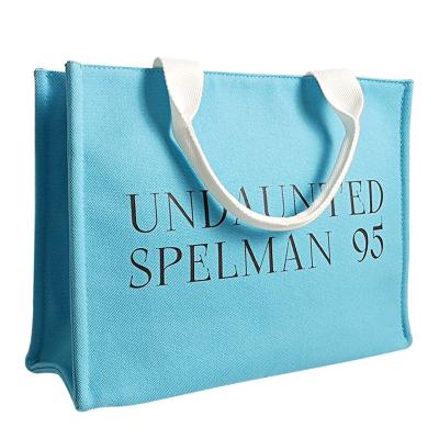 China Fashion Wholesale Custom Print Logo Handbag Reusable Canvas Plain Cotton Canvas Blank Blank Shopping Tote Bag for sale