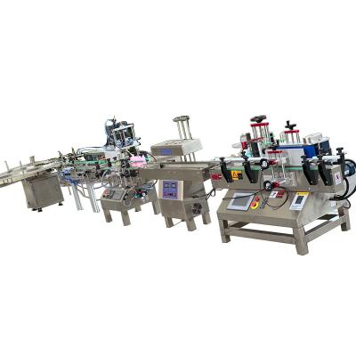 China Beverage Desktop Small Volume Automatic Bottle Aluminum Labeling Machine Liquid Filling Capping Sealing Packing Line for sale