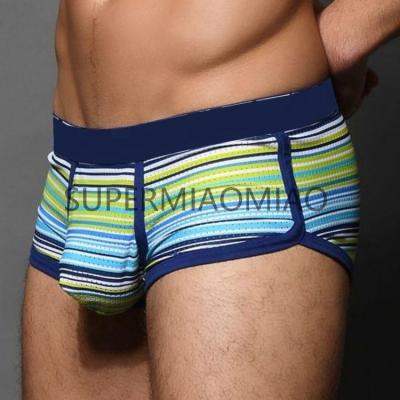 China Stripe Print Mens Underwear Antibacterial Boxer Briefs Other Men's Transparent Underwear Men's Underwear for sale