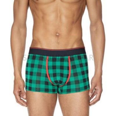 China Fashion Antibacterial Custom Brand Design Checks Boxers Luxury Mens Trunk Print Mens Underwear Custom Made Underwear for sale