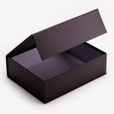 China Customized Recyclable Black Book Shape Style Logo Gift Packaging Rigid Magnetic Box With Foam Insert for sale