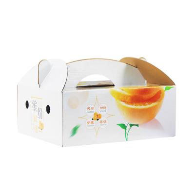 China Recyclable Custom Brand Printed White Corrugated Cardboard Fruit Paper Packaging Gable Retail Gift Box for sale