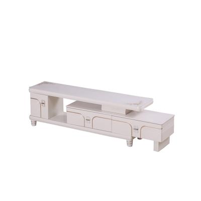 China TV Stand Africa Style Luxury MDF Modern White Color TV Cabinet Low Screen TV Stand for sale