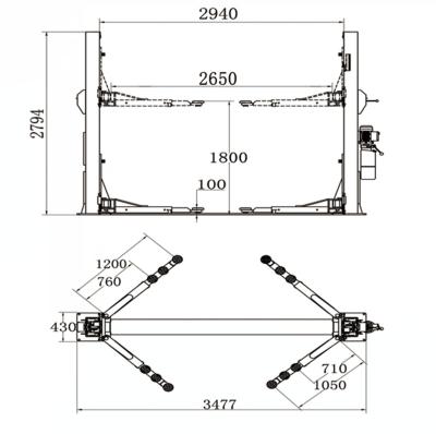 China 2019 New And Used / Unique 2 Post Car Lift 4 Ton Release Lock Steel for sale