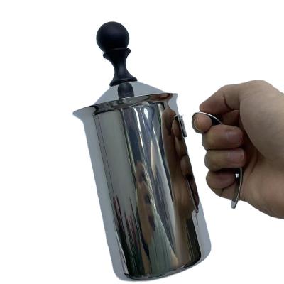 China Stainless Steel Pleasant Milk Foamer Manual Milk Frother Hand Milk Frother for sale