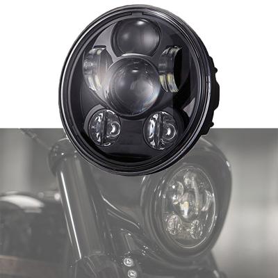 China ABS+PMMA High Performance 5.75 Inch Motorcycle Led Headlights Round Inch 45W High-Low Beam 5-3/4 Beam Black Sliver Housing for sale