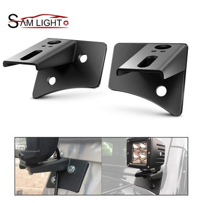 China Anti Rust Pillar 2PCS Windshield Hinge Shockproof Brackets For Offroad LED Fog Halogen Work Light For 2007-2017 JK for sale