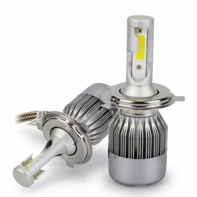 China Powerful Car Headlights Factory New COB LED Headlight Bulb C6 H4 Hi/Lo Beam 72W 7600LM Car Styling Auto LED for sale