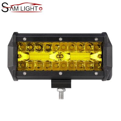 China Housing IP67 Marine Camping Triple Row Combo 12V Diecast Aluminum Dc 7.5 Inch Offroad Amber Led Light Bar for sale