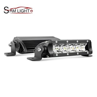 China Die Cast Aluminum Housing Led Light Bar Super Slim 7 Inch 30W Spot Drive Fog Lights 3600LM Single Row Off Road Led Lights With 2 Style Holders for sale