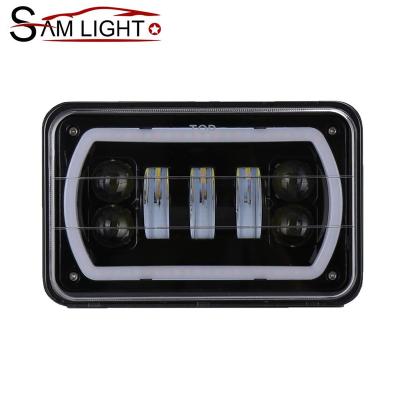 China Car Headlights Aftermarket Auto Parts 4x6 Halo Led Headlight for sale