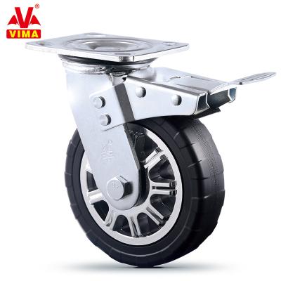 China 6 Inch Wheels Rigid Duty Tool Cabinet And Casters Rolling Cabinet PU Heavy Duty Industrial Caster for sale