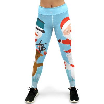 China Women's Butt Print Christmas Slim Casual Pants Yoga Tummy Control Gaiters Bodycon 4 Stretch Long Breathable Yoga Pants for sale