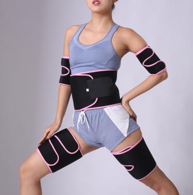 China Sauna Sweat Slimming Body Shaper Set Fitness Waist Trainer Belt Sauna Sweat Arm Trimmer Thigh Burning Fat Sleeve for sale