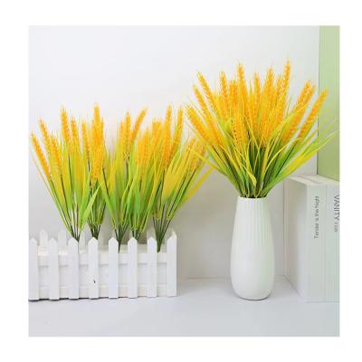 China Plastic+iron wire New Yellow Plastic Artifical Plant Ear of Wheat Plants For Home Wedding Decoration for sale