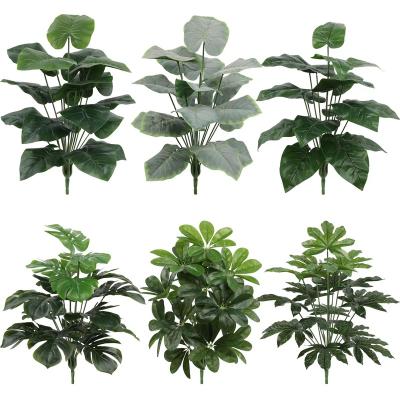 China Plastic+iron wire Wholesale 18 Leaves Artificial Plant Green Bonsai For Indoor And Outdoor Decor for sale