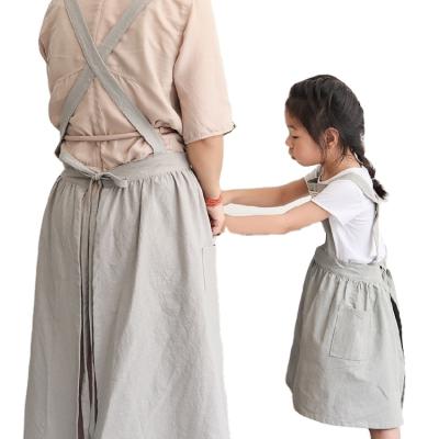 China Custom Size Korea Apron Parent Child Apron Low Price Cleaning Kitchen Cooking Apron For Home for sale