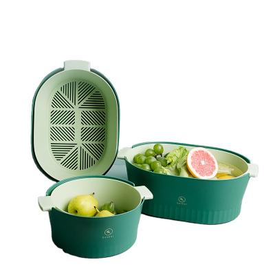 China Original New Design Fruit Vegetable Storage Baskets Wash Bowl Sink Safe Healthy Plastic Collapsible Drain Basket Viable for sale