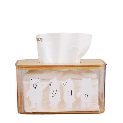 China With Wooden Cover Tissue Paper Box Factory Organizer Paper Napkin Lid Box Wholesale Minimalist Holders for sale