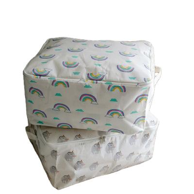 China New Design Eco-friendly Clothing Bag Reusable Zipper Cloth Blanket Bag Cloth Storage Foldable Packaging Bag for sale