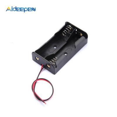 China ABS Plastic Battery Holder Battery Storage Case Box For 2xAA 3V With 2 Wire Leads for sale