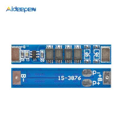 China 1S 3.7V 10A 18650 4 MOS Li-ion lithium battery charging protection board BMS PCB L35*W7*T2mm for sale