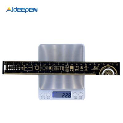 China 25CM 10 Inch Multifunction PCB Ruler Tool Resistor Capacitor Chip IC PCB Engineering Measuring Ruler 020098 for sale