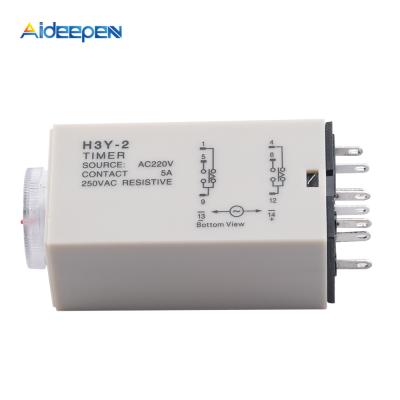 China Durable H3Y-2 220V AC 8P 0-30 Minutes Delay Chain DPDT Timer Relay Timer Zeitschalter Zeitrelais Miniature for sale